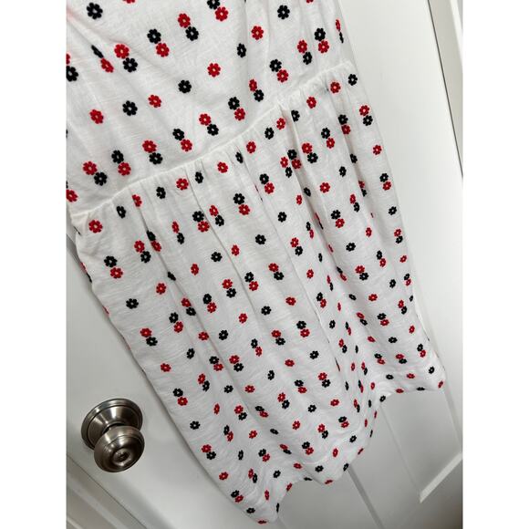 NWT Ann Taylor Womens Floral Embroidered Smocked Back Flare Dress White Size 10P - Picture 4 of 13